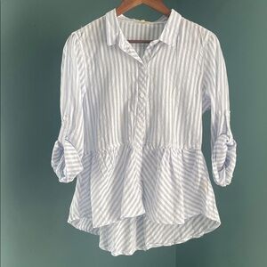 Love Notes Blue and White Striped Top 💯 cotton light weight